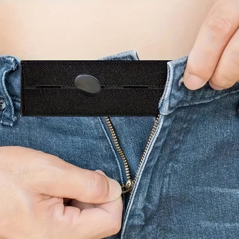 2-Pieces: Black Interlocking Tape Waistband Extender Buttons for Jeans and Pants Men's Shoes & Accessories - DailySale