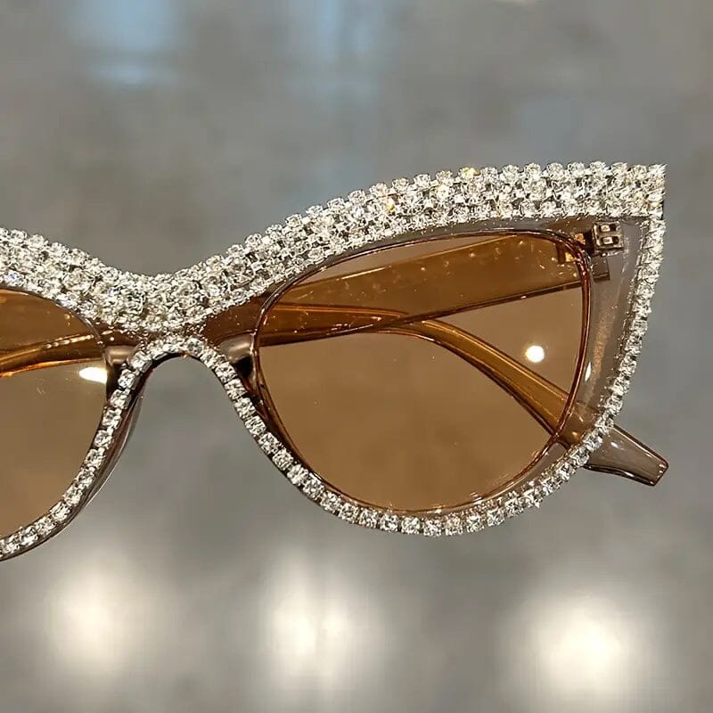 2-Pieces: Bling Rhinestone Cat Eye Sunglasses Women's Shoes & Accessories - DailySale