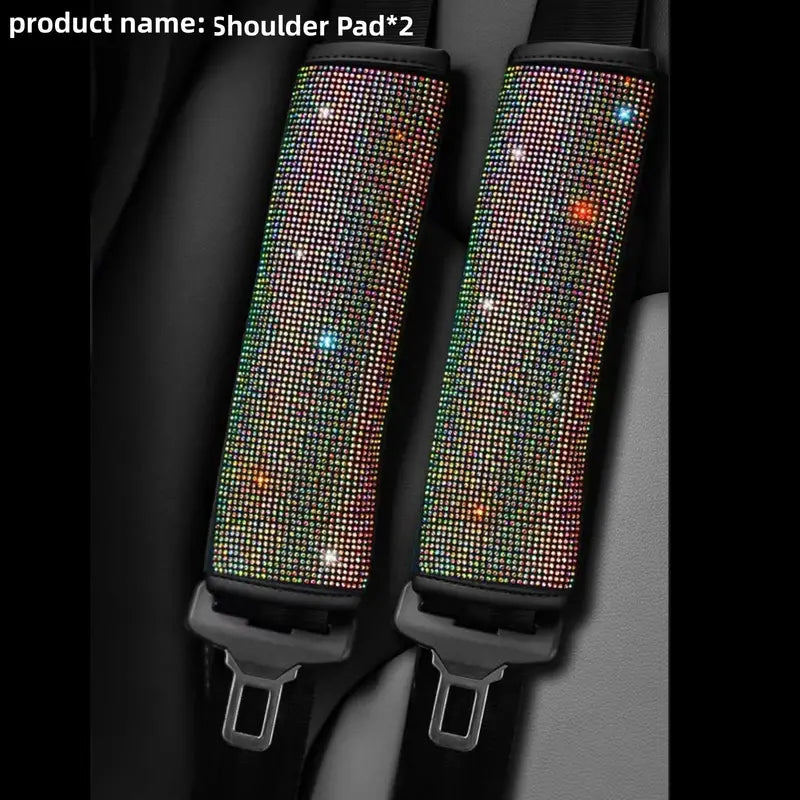 2-Pieces: Luxury Leather Seat Belt Protectors Automotive Multicolor - DailySale