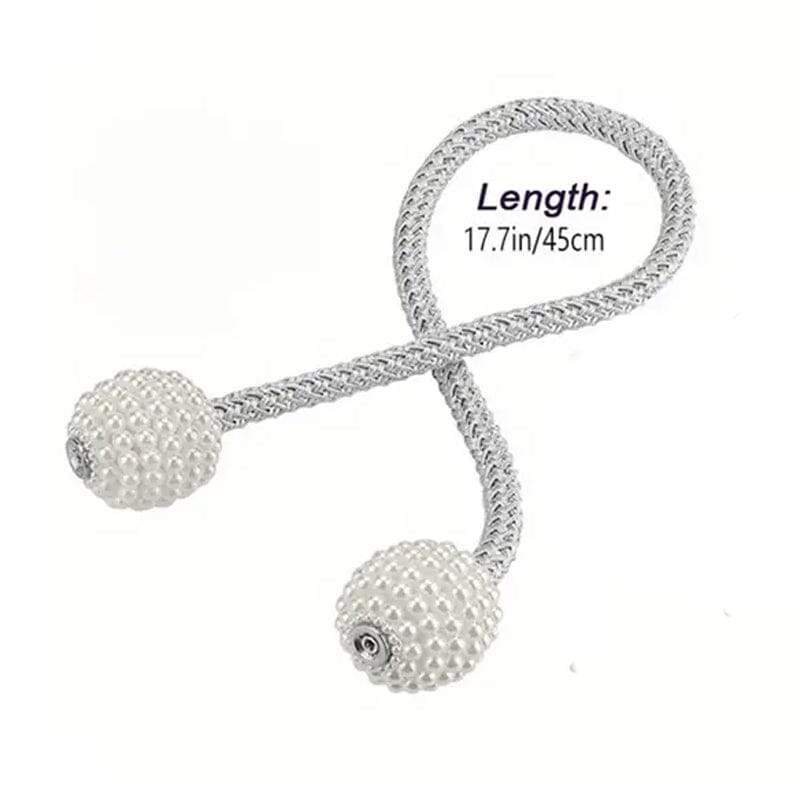 2-Pieces: Magnetic Curtain Tiebacks with Faux Pearls Furniture & Decor - DailySale