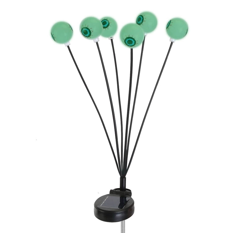 2-Pieces: Solar Scary Eyeball Lights Halloween Decoration Swaying Light Holiday Decor & Apparel Green - DailySale
