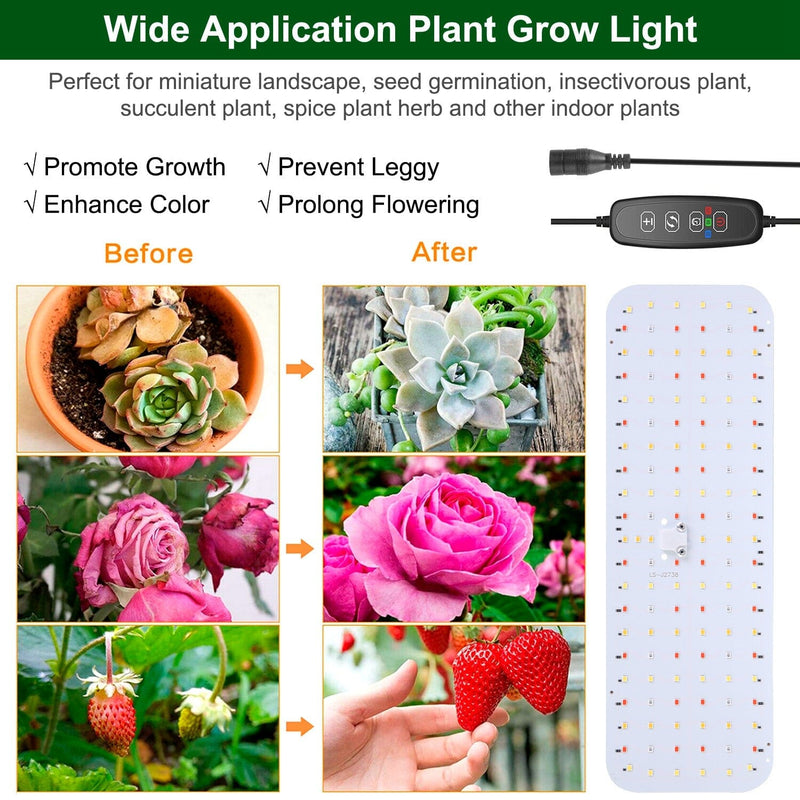2-Pieces: Ultra-Thin LED Grow Lights for Indoor Plants with 126Pcs LEDs Full Spectrum Under Cabinet Plant Growing Light Garden & Patio - DailySale