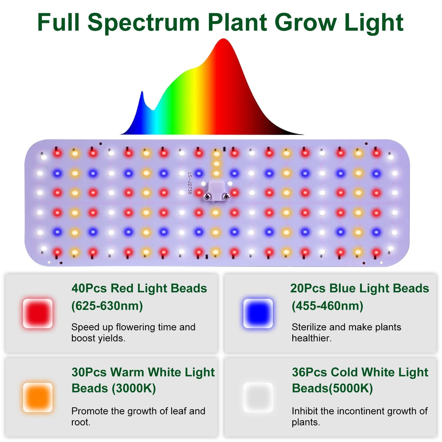 2-Pieces: Ultra-Thin LED Grow Lights for Indoor Plants with 126Pcs LEDs Full Spectrum Under Cabinet Plant Growing Light Garden & Patio - DailySale