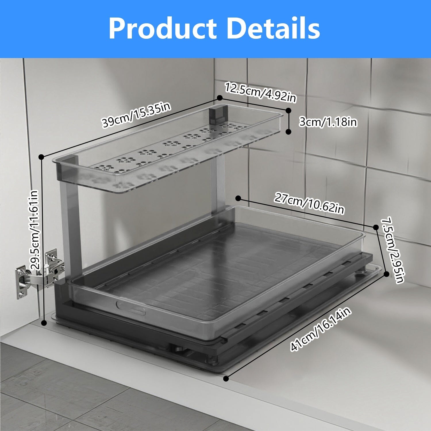 2-Tier Pull Out Under Sink Organizer Kitchen Storage - DailySale