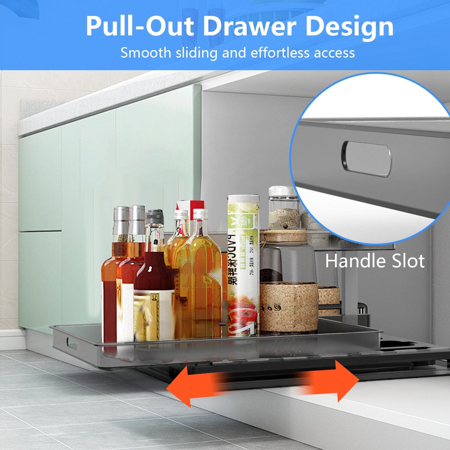 2-Tier Pull Out Under Sink Organizer Kitchen Storage - DailySale