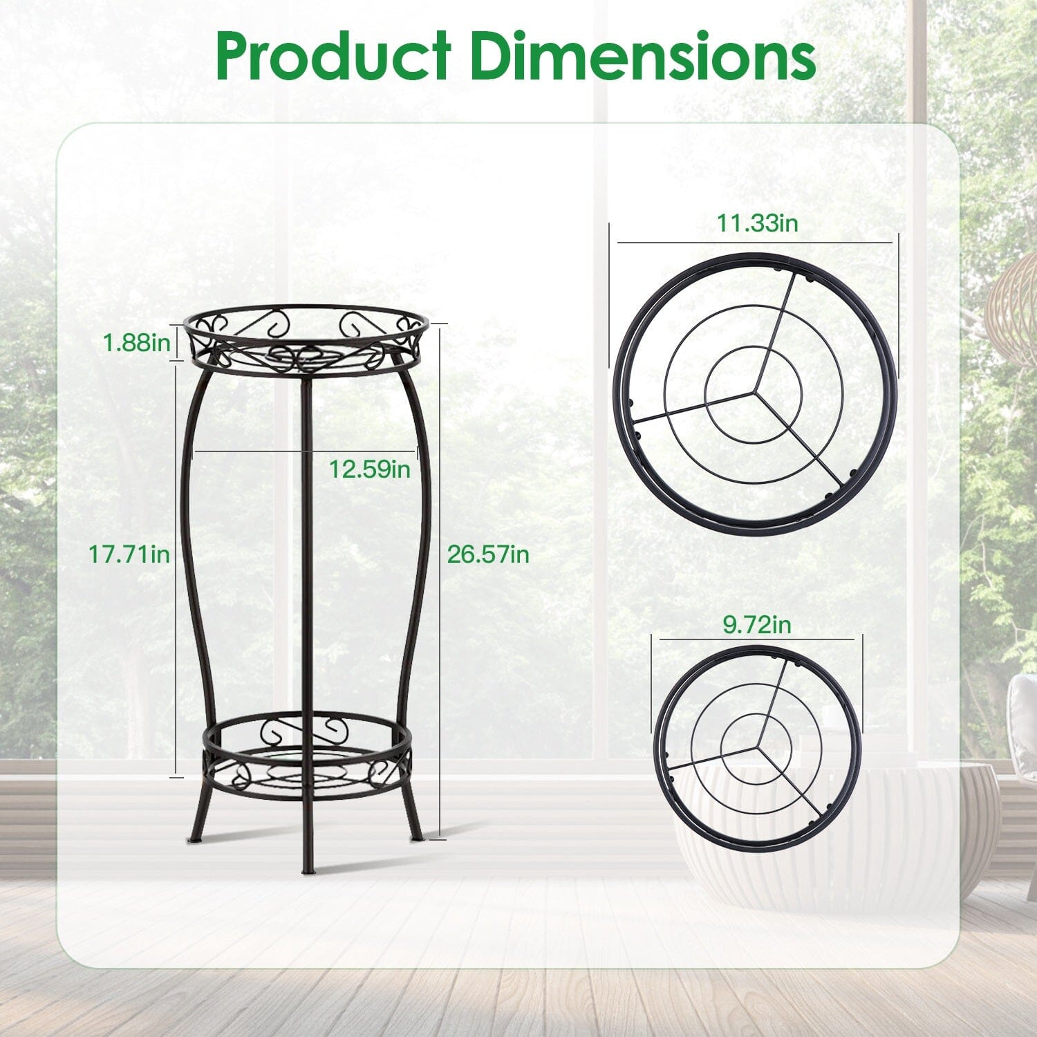 2-Tier Tall Plant Stand Rack Holder Garden & Patio - DailySale