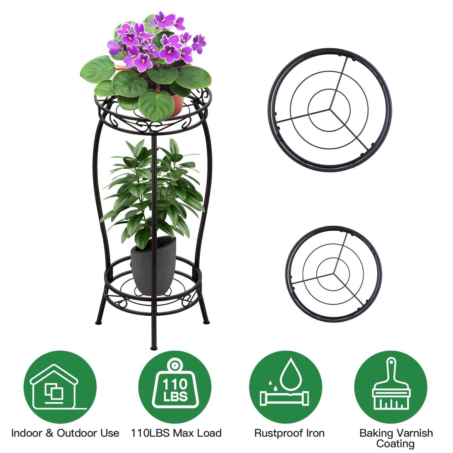 2-Tier Tall Plant Stand Rack Holder Garden & Patio - DailySale