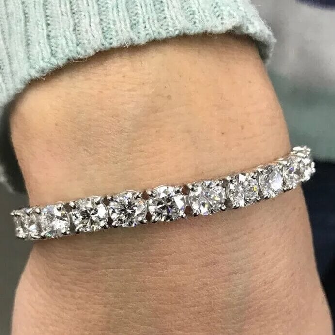 20 Ct Lab Grown Diamond Tennis Bracelet 14k White Gold 7" Bracelets - DailySale