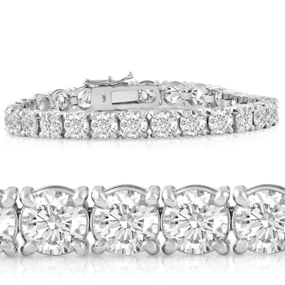 20 Ct Simulated Diamond Tennis Bracelet 14k White Gold 7" Bracelets - DailySale