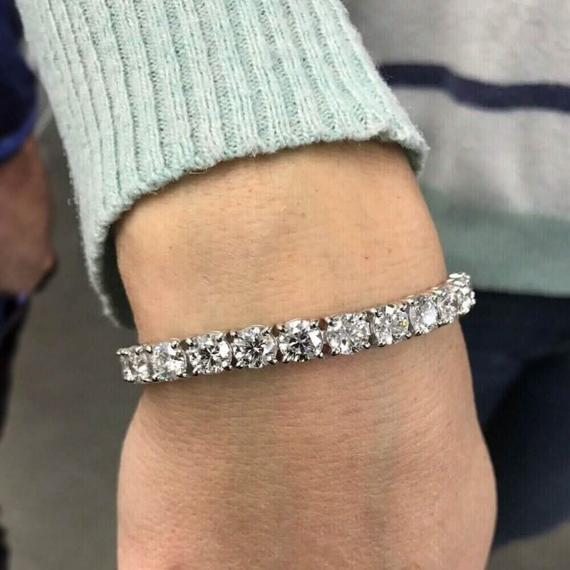 20 Ct Simulated Diamond Tennis Bracelet 14k White Gold 7" Bracelets - DailySale