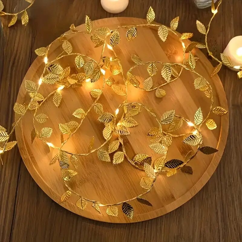 20 LED Golden Leaf Fairy Lights String & Fairy Lights - DailySale