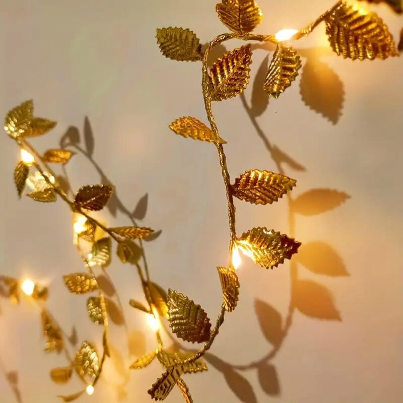 20 LED Golden Leaf Fairy Lights String & Fairy Lights - DailySale