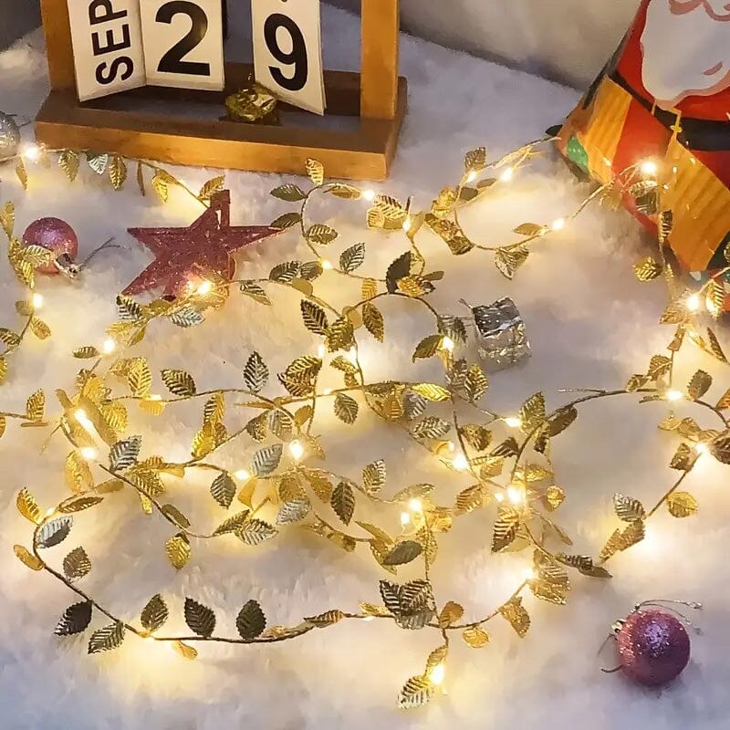 20 LED Golden Leaf Fairy Lights String & Fairy Lights - DailySale