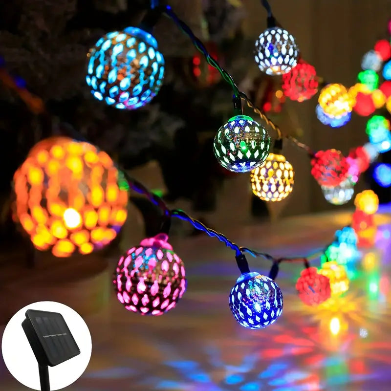 Solar Powered Led Ball Wind Chimes Color Changing Led String Light