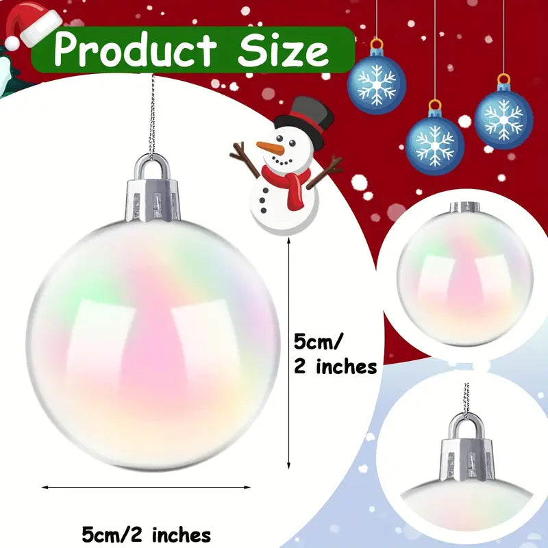 20-Pieces: Clear Iridescent Plastic Ornaments Balls for Crafts Holiday Decor & Apparel - DailySale