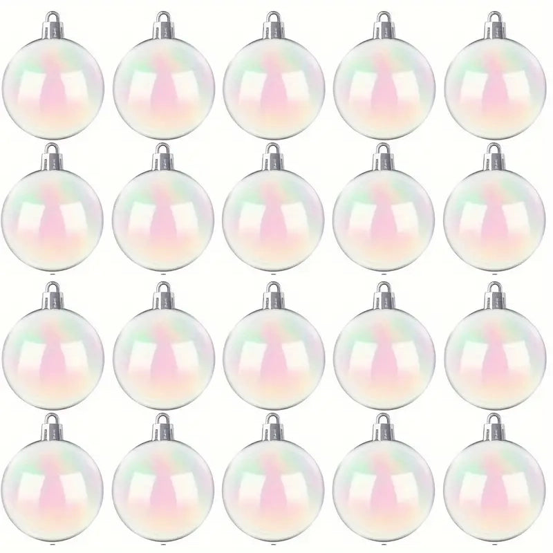 20-Pieces: Clear Iridescent Plastic Ornaments Balls for Crafts Holiday Decor & Apparel - DailySale