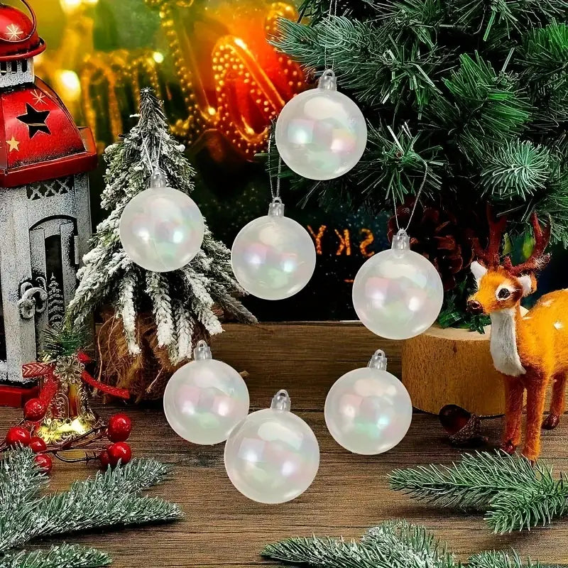 20-Pieces: Clear Iridescent Plastic Ornaments Balls for Crafts Holiday Decor & Apparel - DailySale