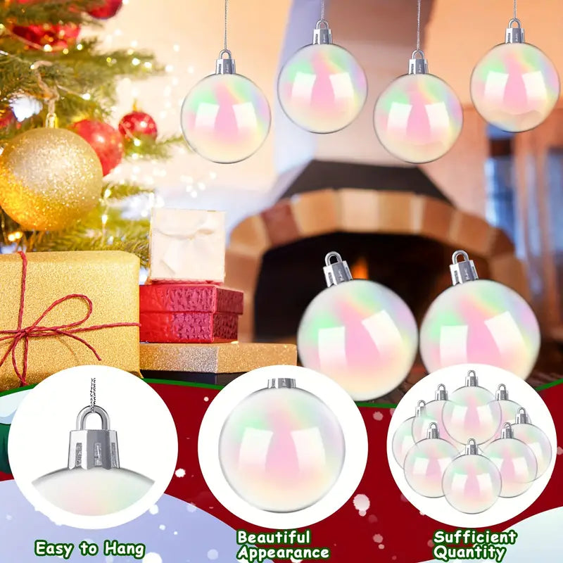 20-Pieces: Clear Iridescent Plastic Ornaments Balls for Crafts Holiday Decor & Apparel - DailySale