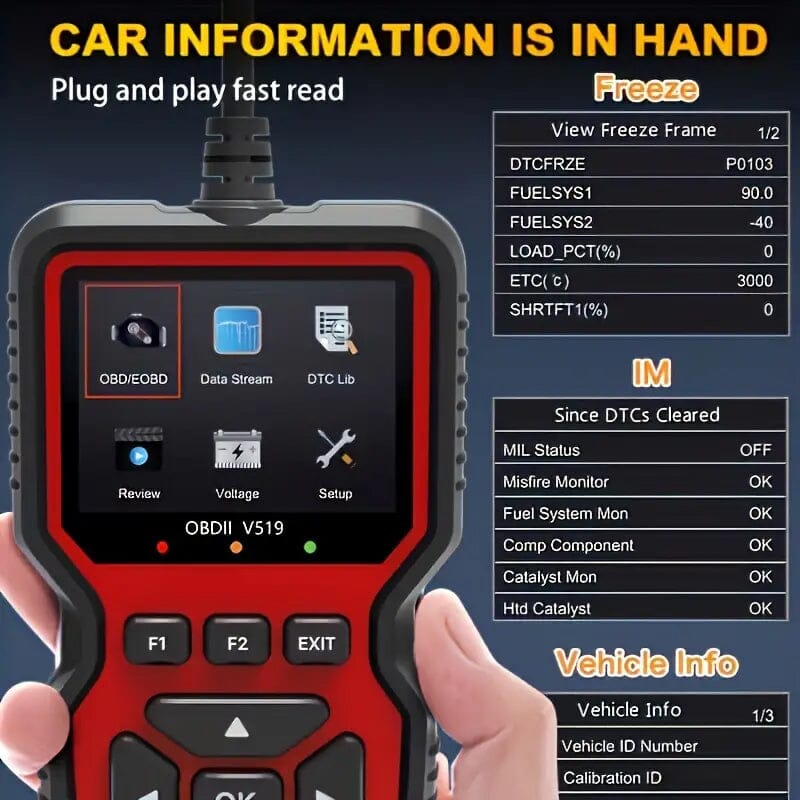 2024 Advanced V519 OBD2 Scanner Tool Automotive - DailySale