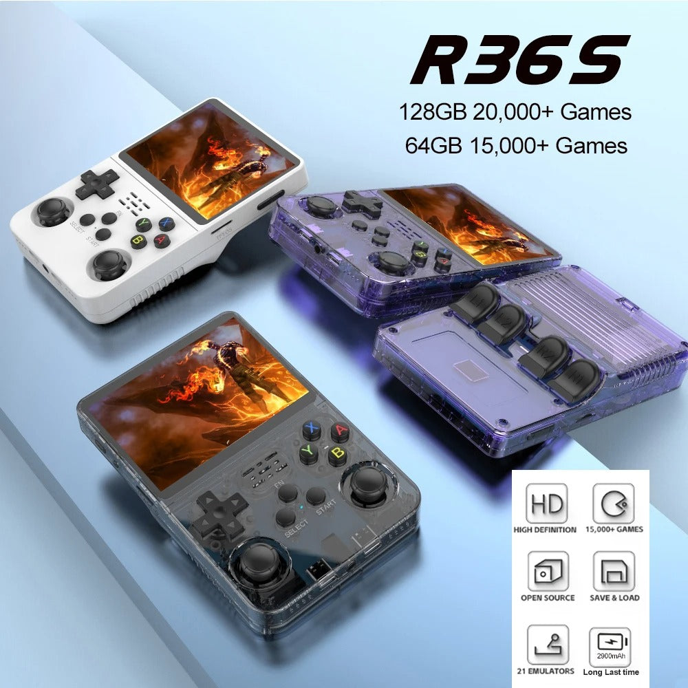 RetroRush Ultimate Retro Handheld Gaming Console – 128GB Pocket Arcade, Hi-Res Screen, 20k Games!