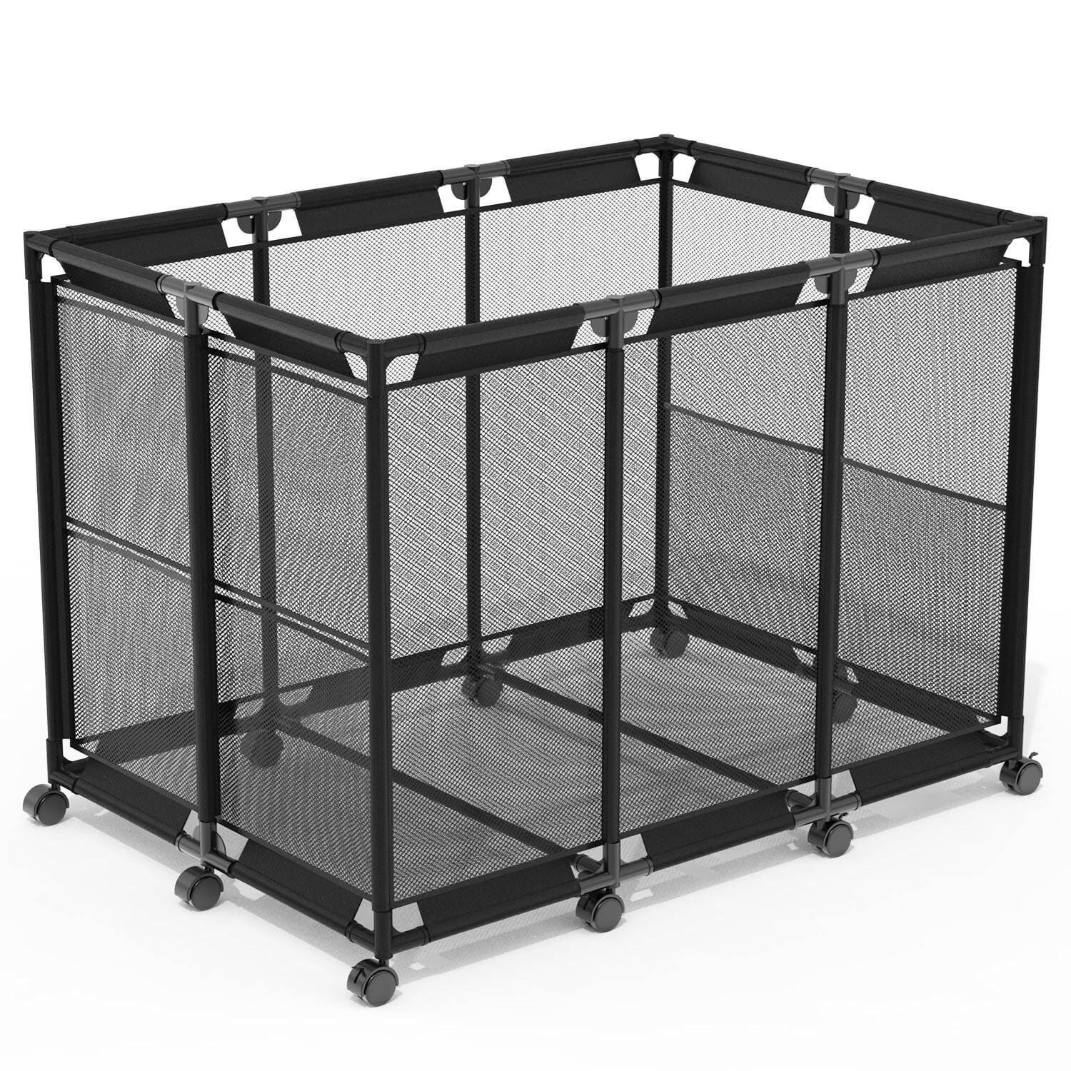 210 Gallon Pool Storage Bin Organizer Rolling Mesh Storage Basket with Lockable Wheels Closet & Storage - DailySale