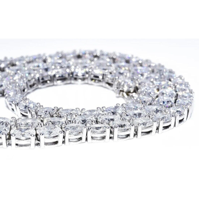 21.25CT Lab Grown Oval Diamond Graduated Tennis Necklace Platinum & 14K Necklaces - DailySale