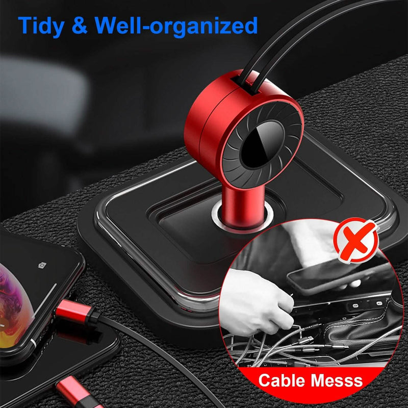 21W 3-in-1 Retractable Car Phone Charger Automotive - DailySale