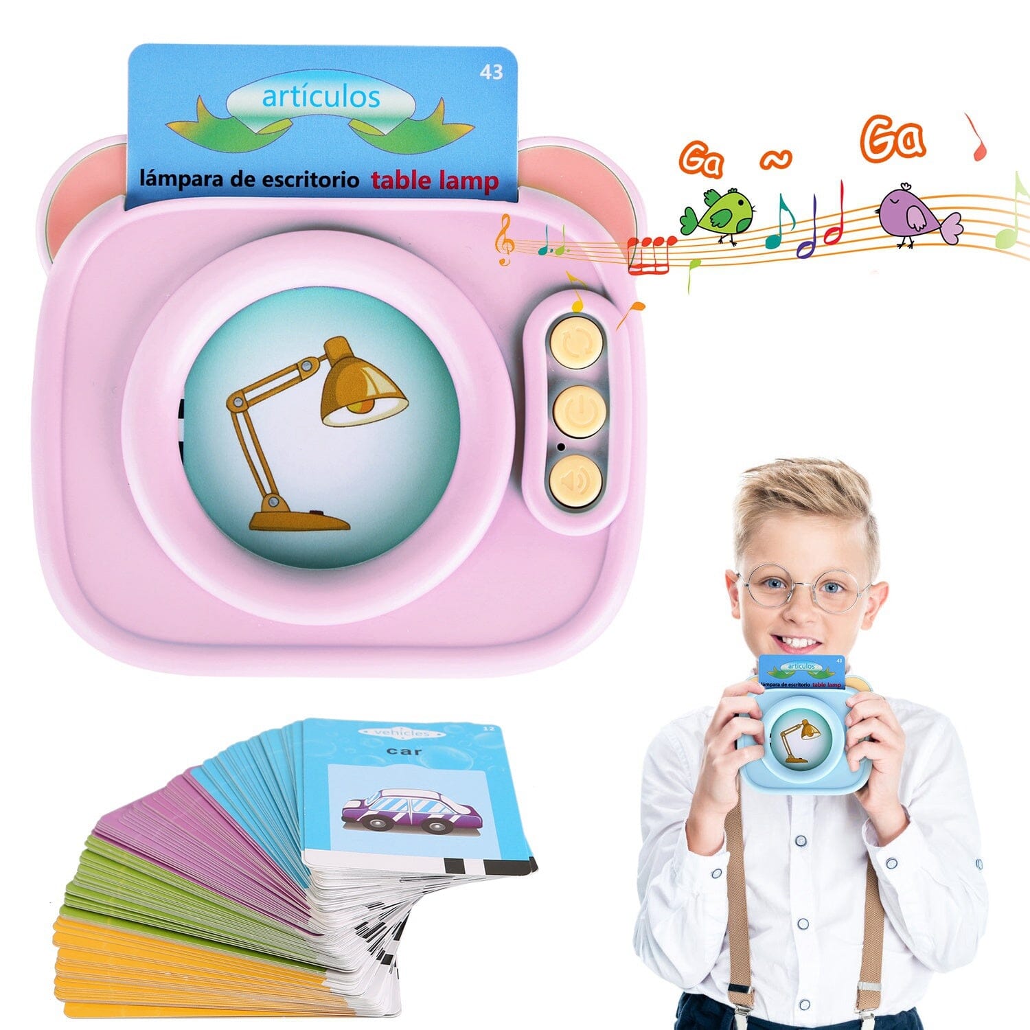 224 Sight Words Spanish and English Bilingual Talking Flash Cards Toys & Games - DailySale