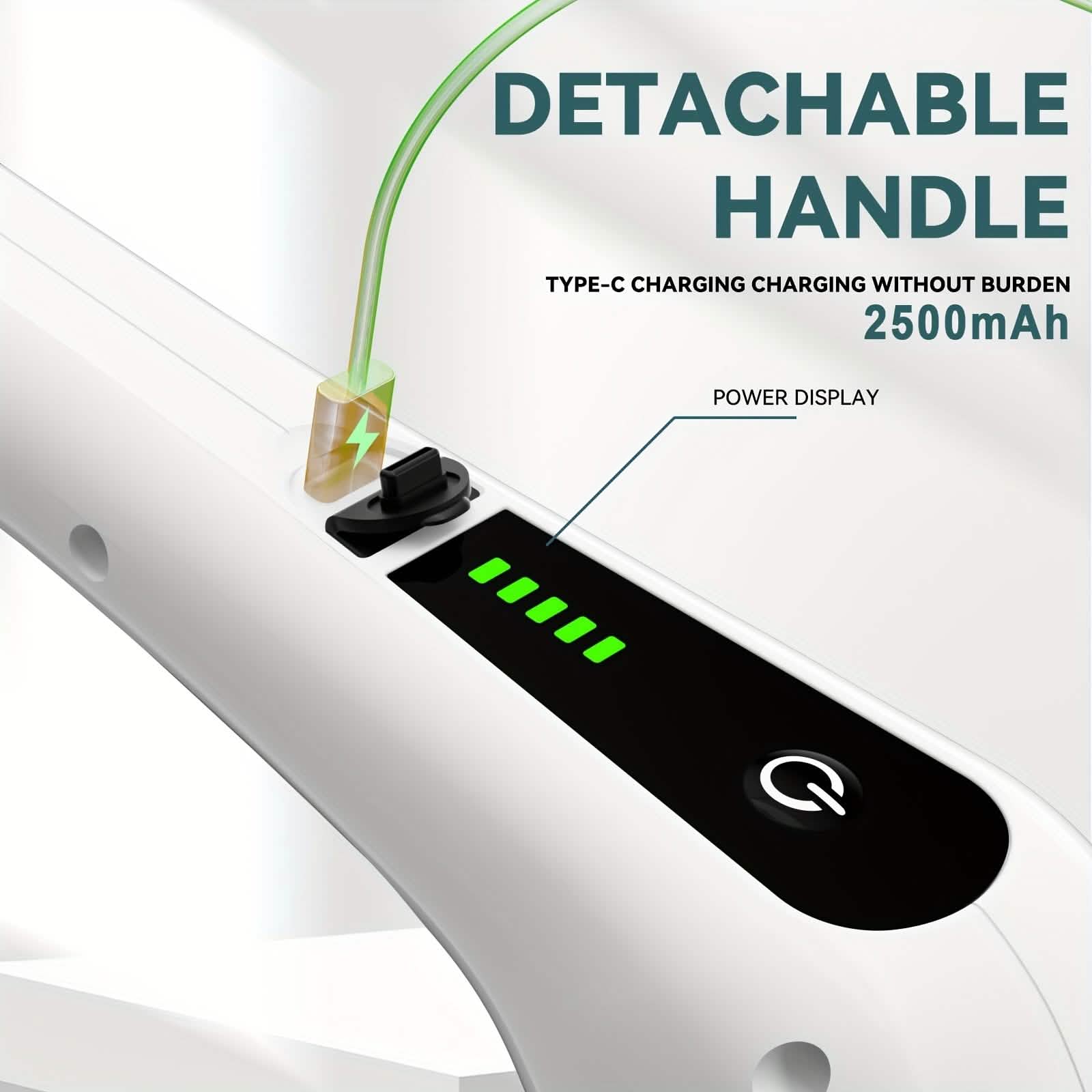 Electric Rotary Scrubber with Replaceable 8 Brush Heads and Adjustable Extension Handle