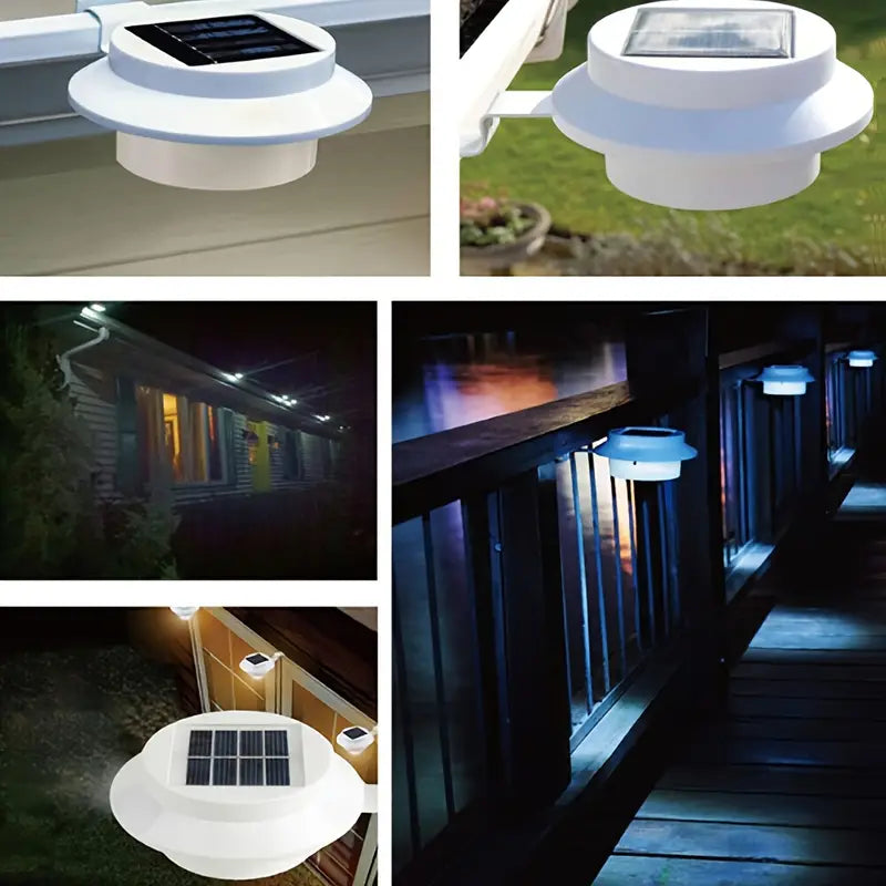 3-Pack: Solar LED Fence Gutter Lights