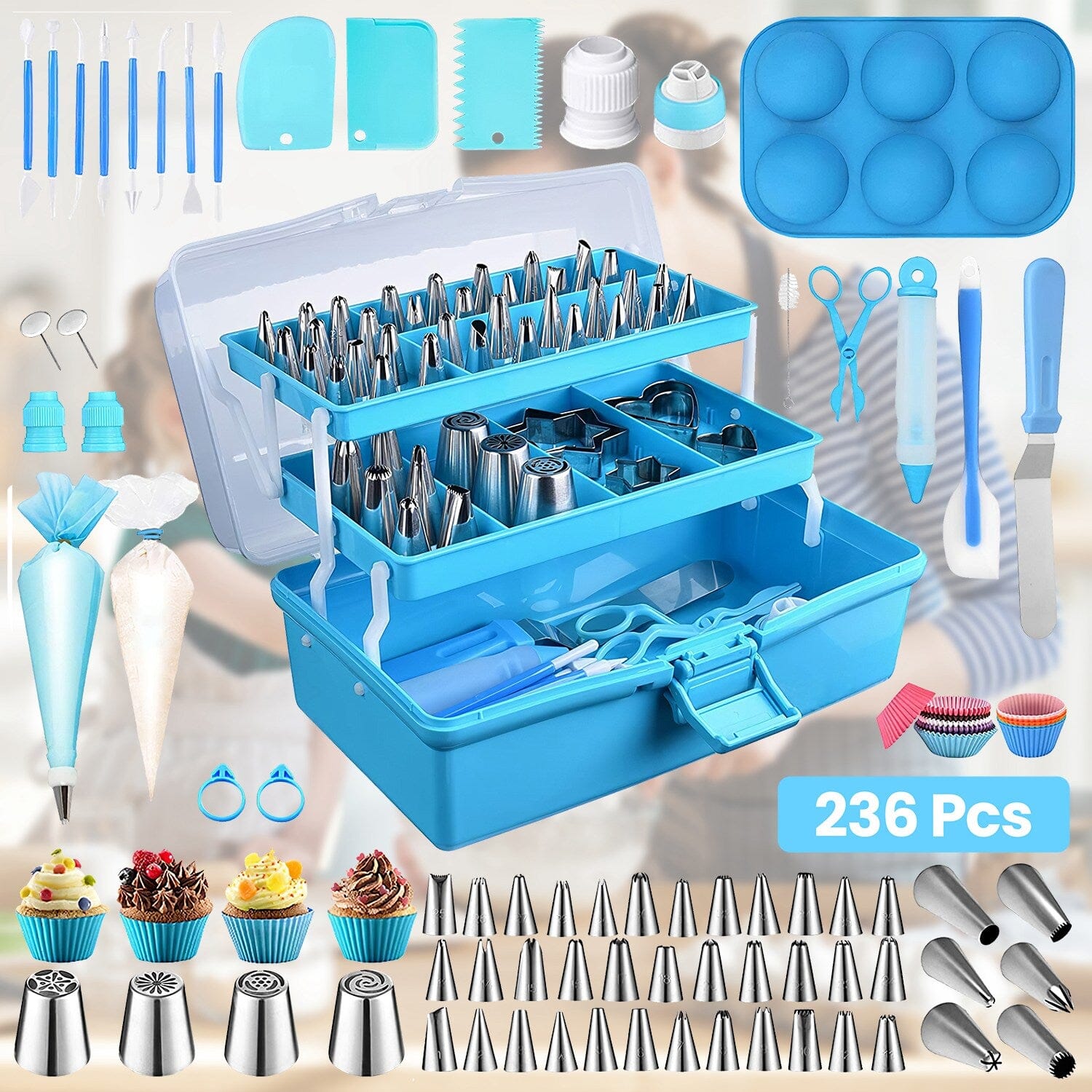 236-Pieces: Cake Decorating Kit Baking Tool with Piping Tips Couplers Kitchen Tools & Gadgets - DailySale