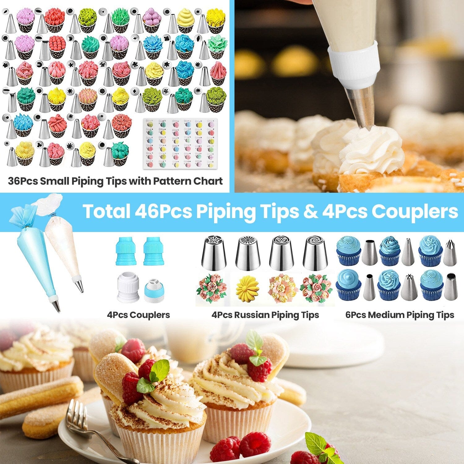 236-Pieces: Cake Decorating Kit Baking Tool with Piping Tips Couplers Kitchen Tools & Gadgets - DailySale