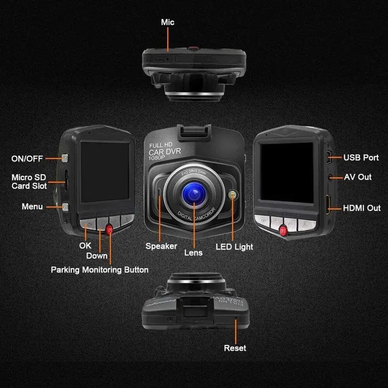 2.4-Inch Black Full HD 1080P Resolution Dashcam Automotive - DailySale