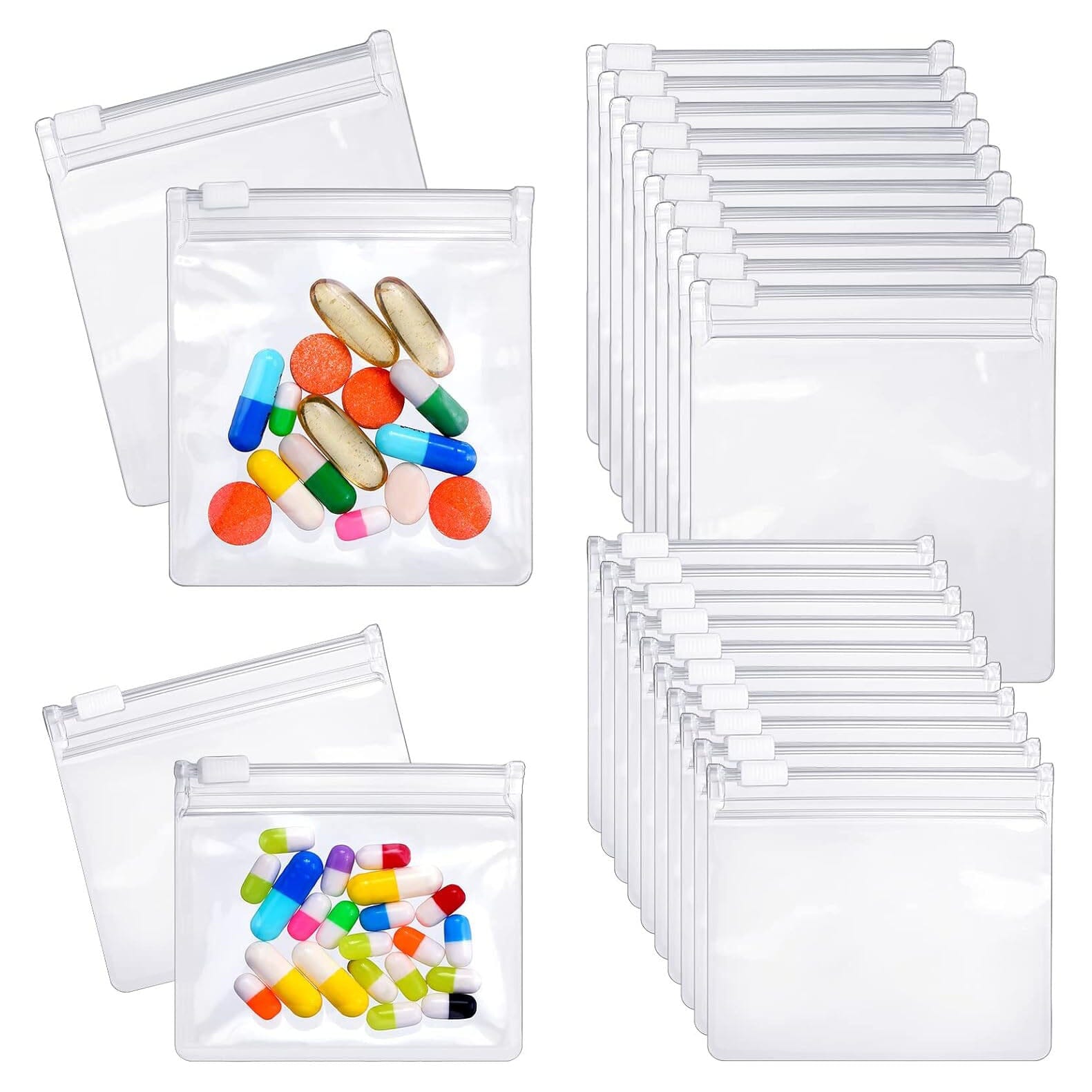 24-Piece: Zippered Pill Pouch Bags Wellness - DailySale