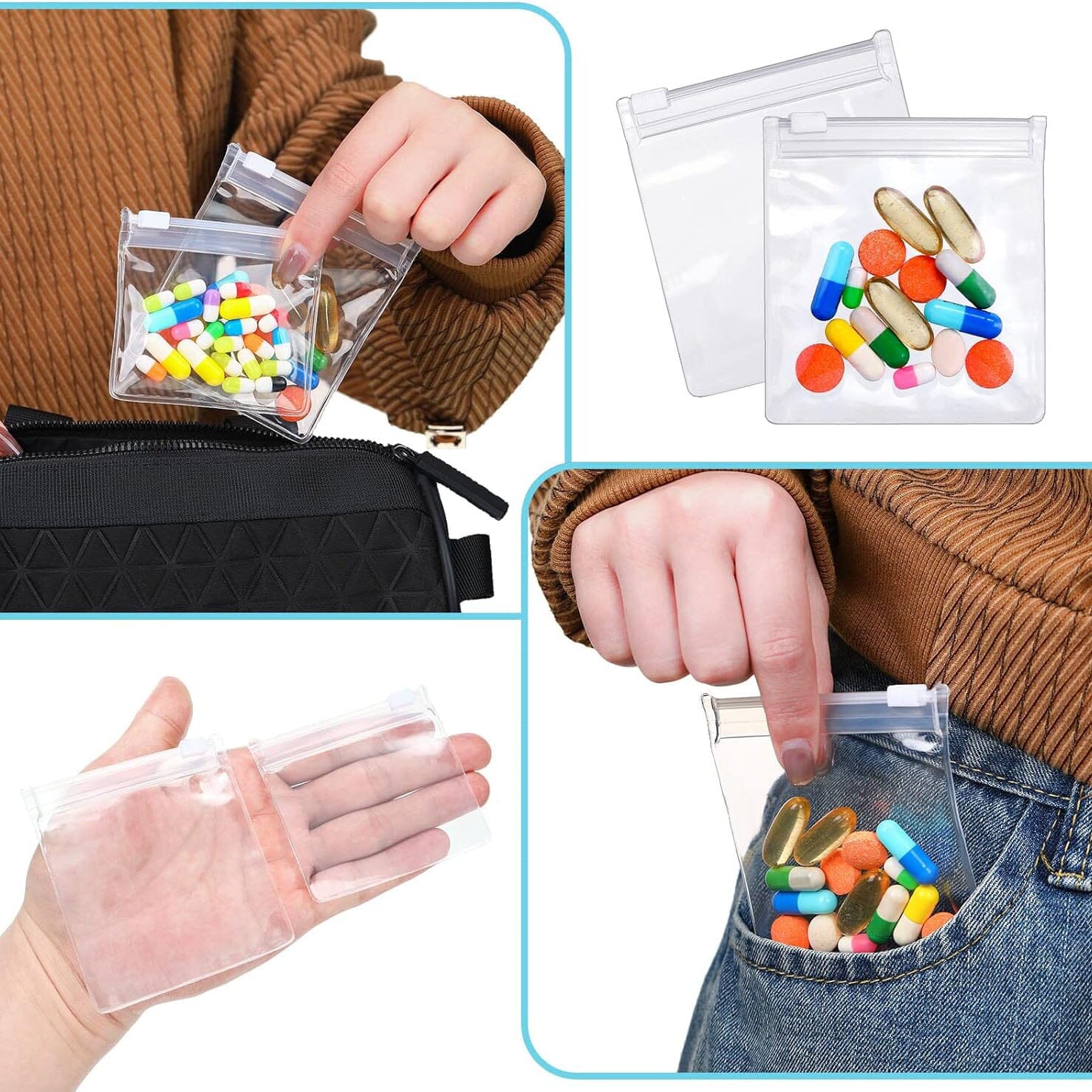 24-Piece: Zippered Pill Pouch Bags Wellness - DailySale