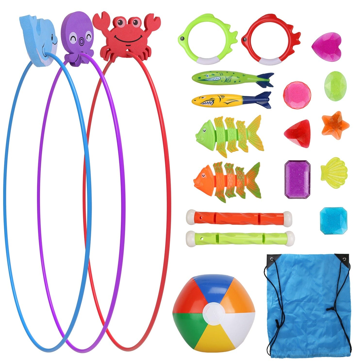 24-Pieces: Diving Toys Swimming Pool for Aged 3+ Years Old Toys & Games - DailySale