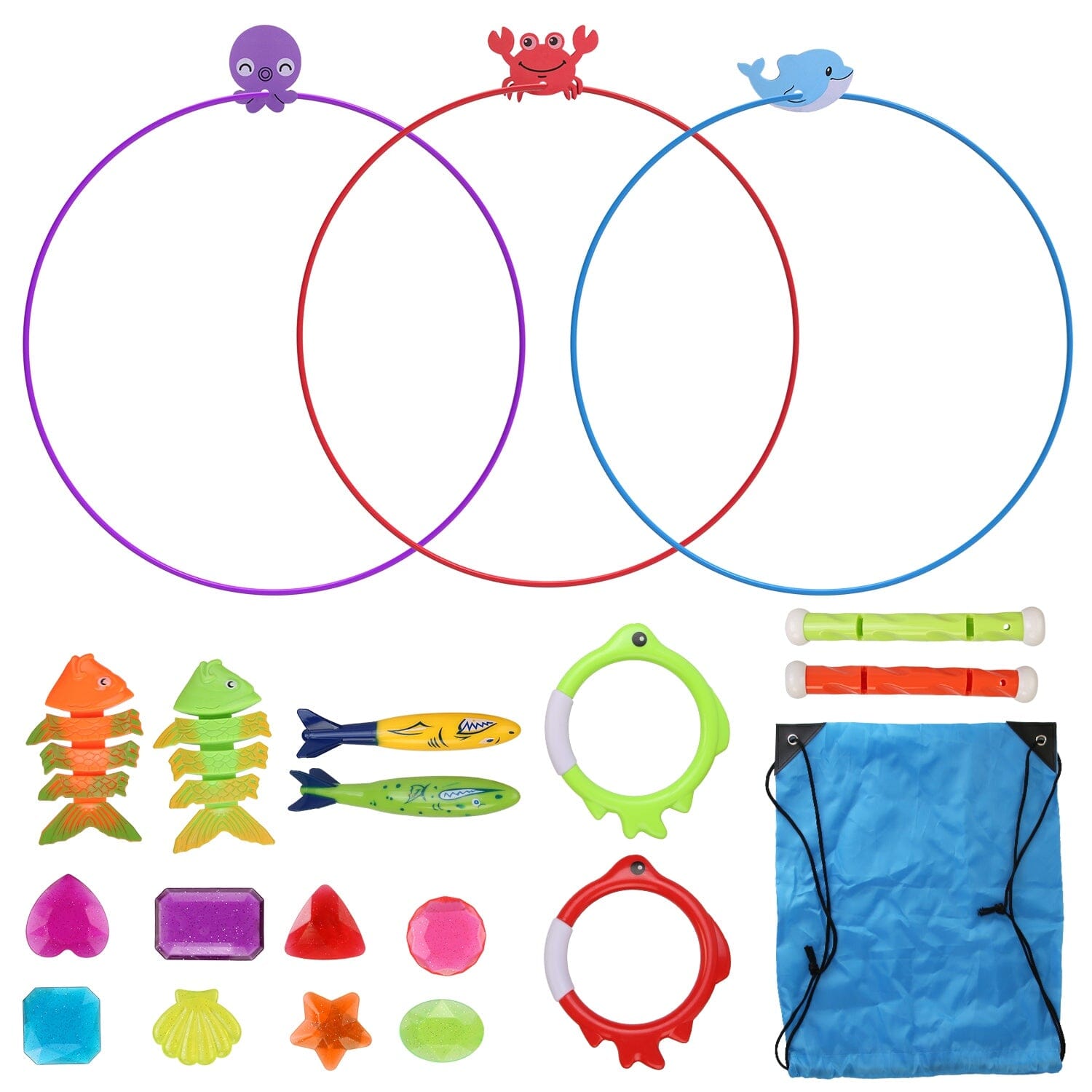 24-Pieces: Diving Toys Swimming Pool for Aged 3+ Years Old Toys & Games - DailySale