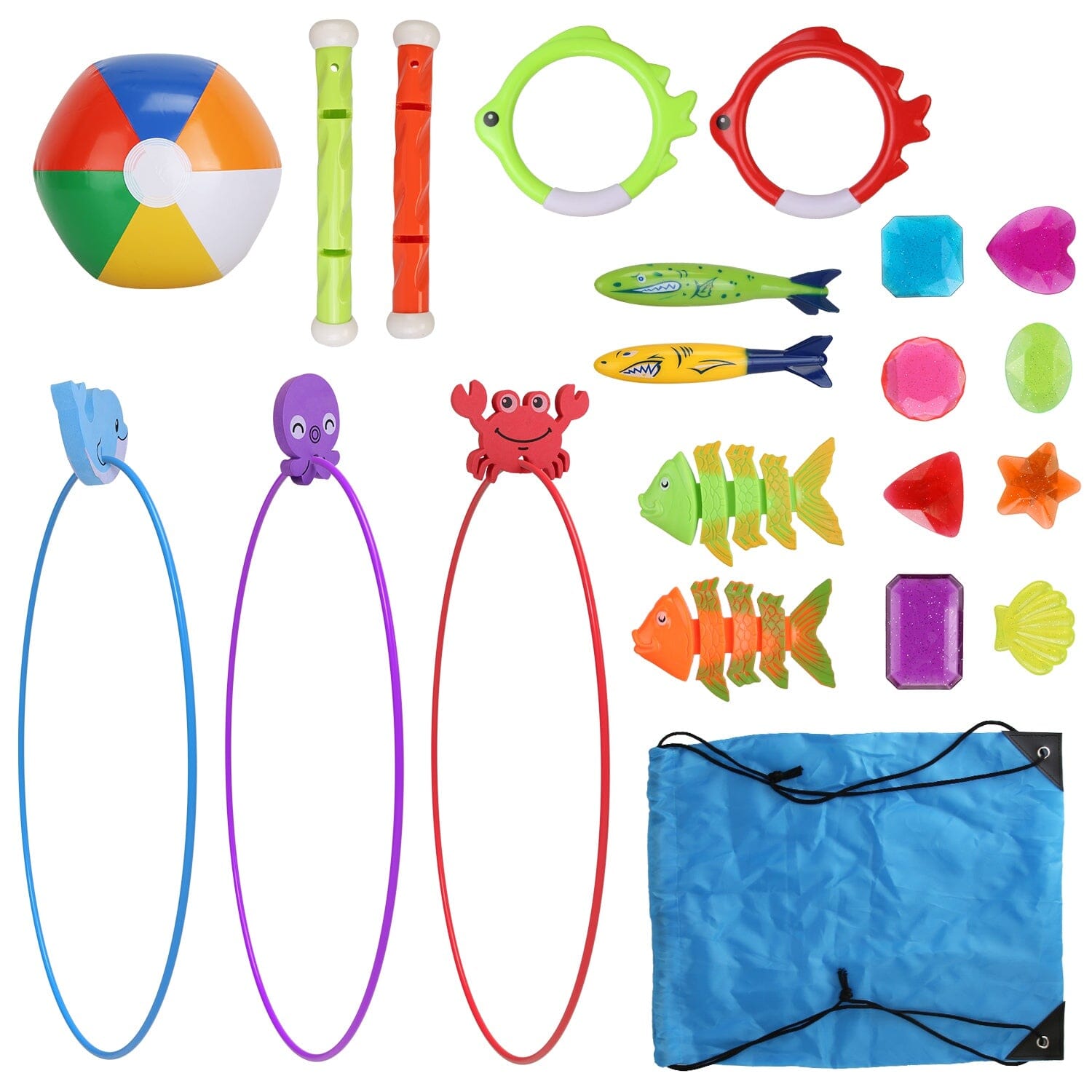 24-Pieces: Diving Toys Swimming Pool for Aged 3+ Years Old Toys & Games - DailySale