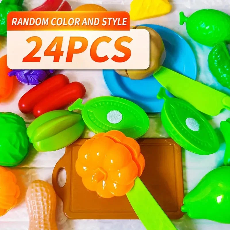 24-Pieces: Fun Food Cutting, Fruit and Vegetable Toys - Basic Skill Development Educational Toy Toys & Games - DailySale