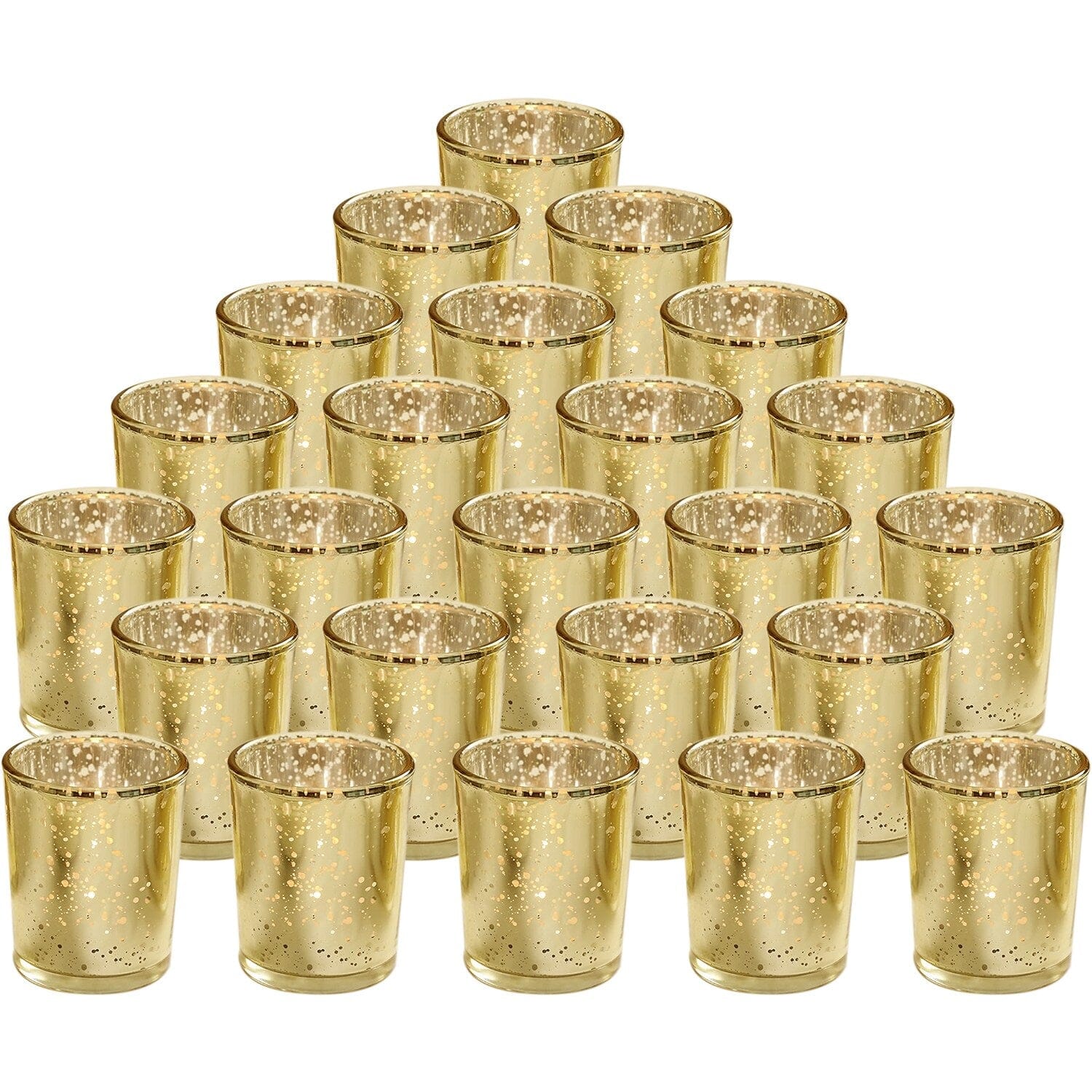 24-Pieces Gold Votive Tealights Candle Holder Mercury Glass Indoor Lighting - DailySale