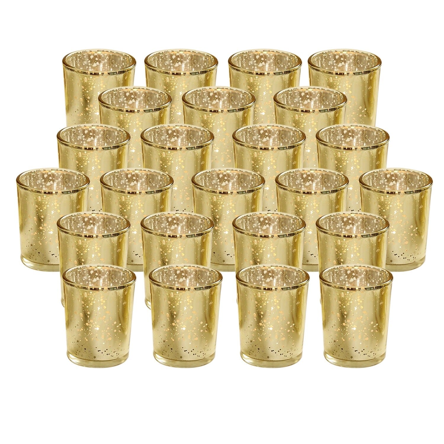 24-Pieces Gold Votive Tealights Candle Holder Mercury Glass Indoor Lighting - DailySale