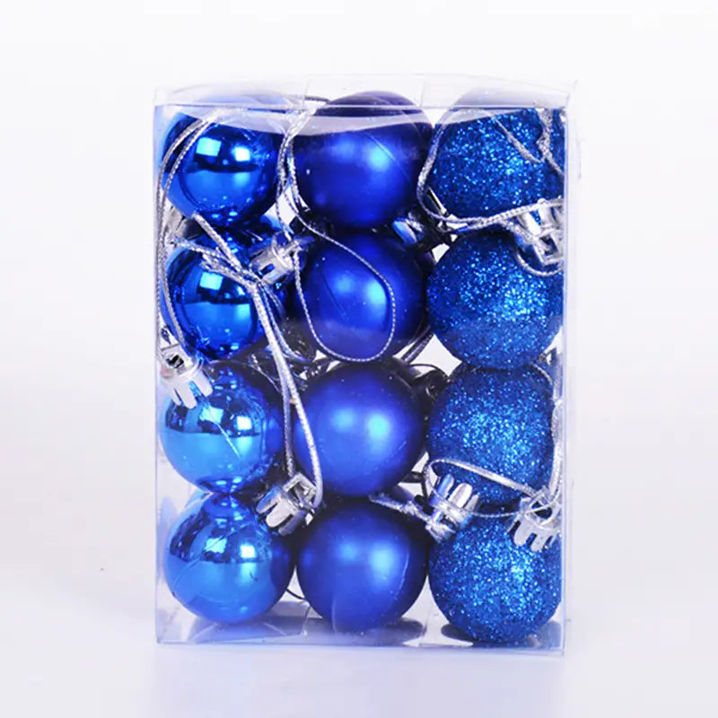 24-Pieces: Sparkling Christmas Balls Holiday Decor & Apparel Blue - DailySale
