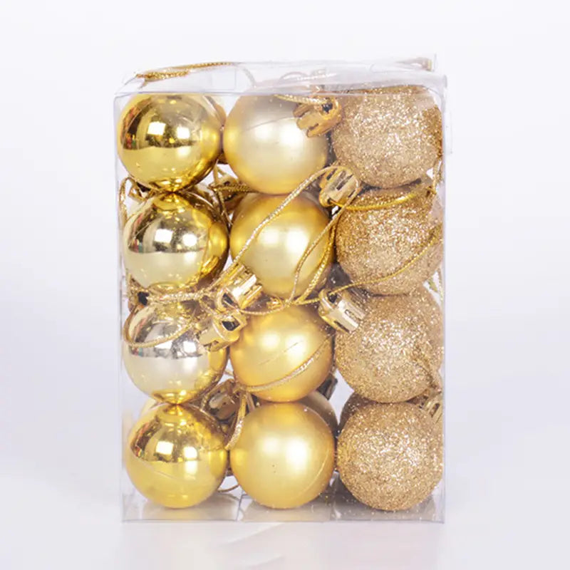 24-Pieces: Sparkling Christmas Balls Holiday Decor & Apparel Gold - DailySale