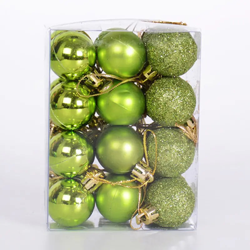 24-Pieces: Sparkling Christmas Balls Holiday Decor & Apparel Green - DailySale