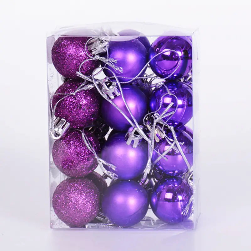 24-Pieces: Sparkling Christmas Balls Holiday Decor & Apparel Purple - DailySale