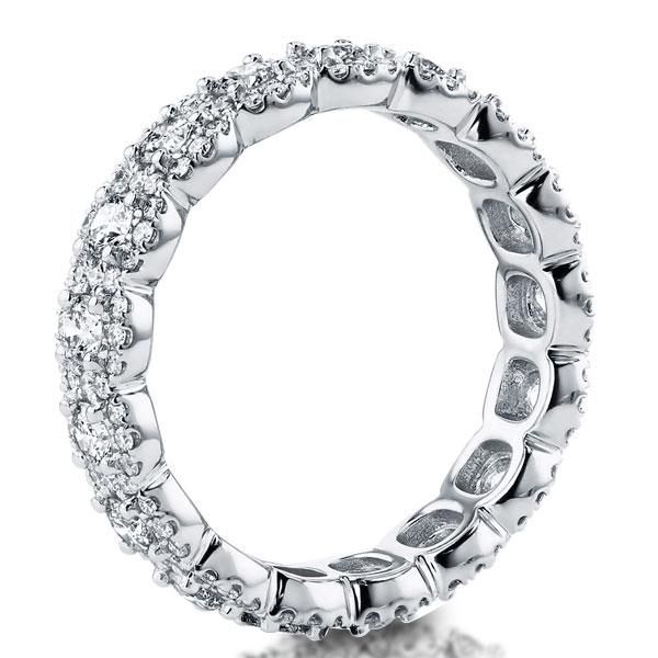 18kt White Gold Plated Simulated Diamond Eternity Band Ring