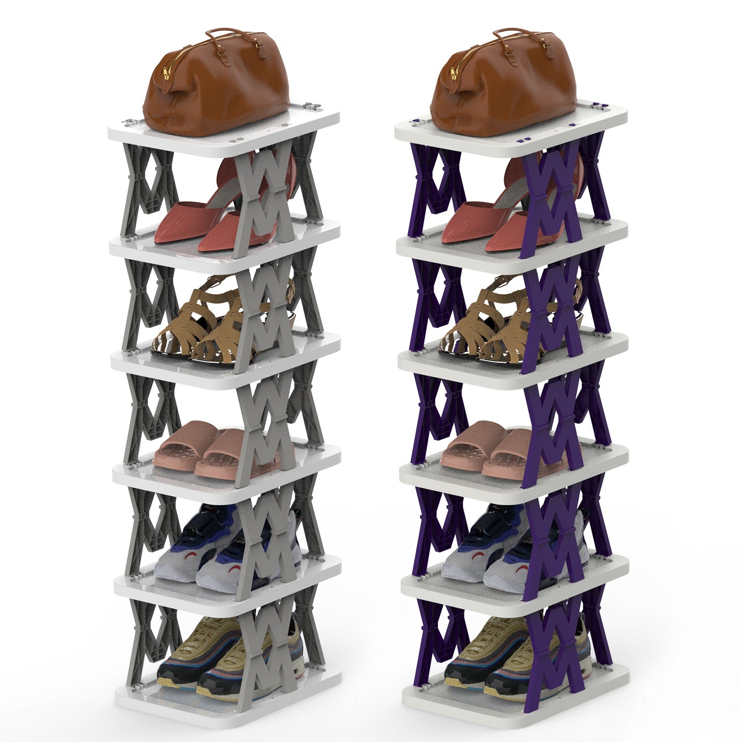 6-Tier Foldable Vertical Shoe Rack