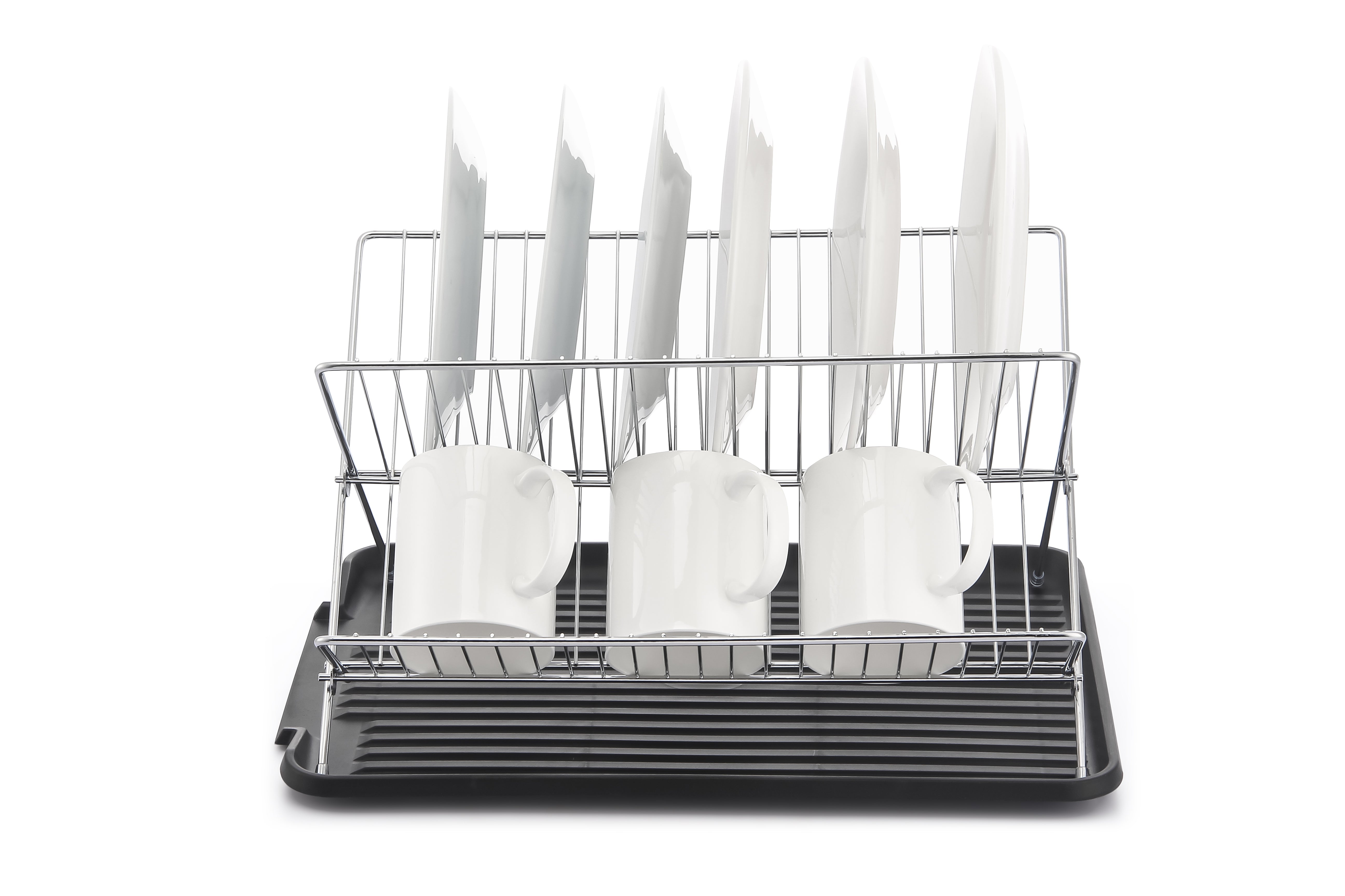 17 inch X Shaped Stainless Steel 2-Tier Dish Rack for Kitchen Counter