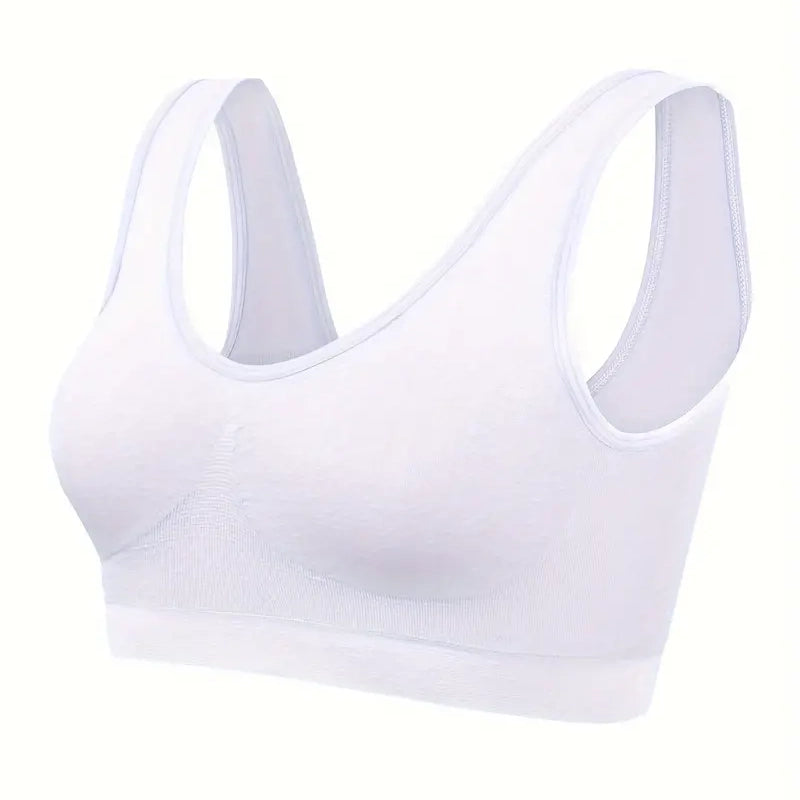 7-Pack: Solid Seamless Bra, Comfy Breathable Sporty Bra for Women's Lingerie & Underwear