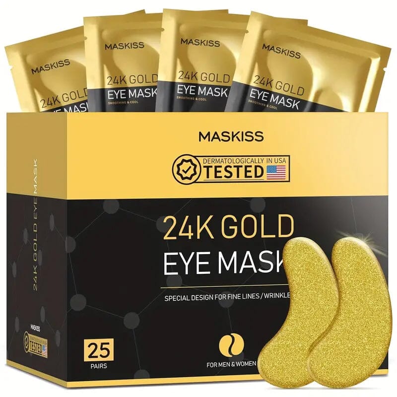 25-Pairs: 24K Gold Eye Mask Beauty & Personal Care - DailySale